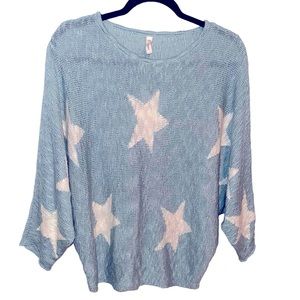Women's Mint Green Star Print Sweater S/M